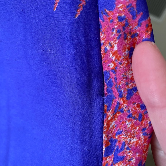 NWT Banana Republic Indigo Purple dress with vibrant orange and pink flowers - Picture 5 of 10